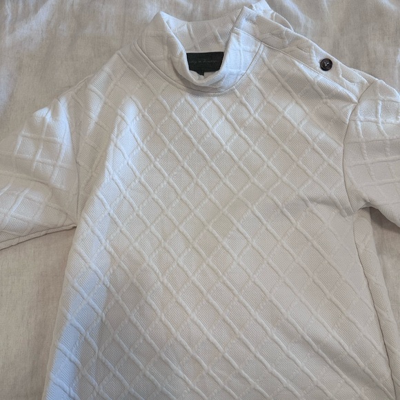 Anthropologie White Quilted Turtleneck Sweater - Picture 1 of 4